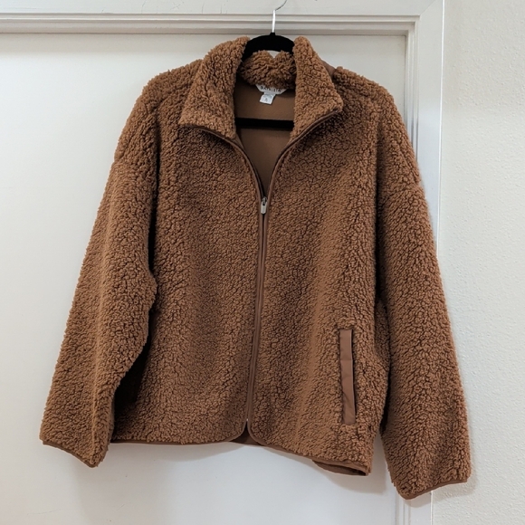 Athleta Cloud Fleece Full Zip In Brown NWT - Picture 3 of 7